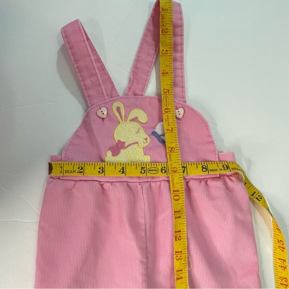 Vintage Healthtex Pink Corduroy Bunny Butterfly Romper Made in USA 18 months - Picture 11 of 14